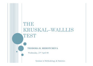 THE KRUSKAL–WALLLIS TEST