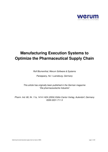 Manufacturing Execution Systems To Optimize The .
