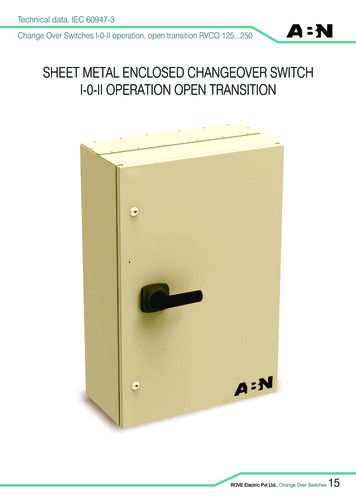 SHEET METAL ENCLOSED CHANGEOVER SWITCH I-0-II 