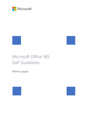 Microsoft Office 365 GxP Guidelines