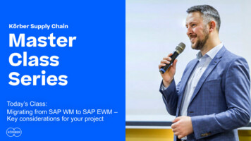 Today’s Class: Migrating From SAP WM To SAP EWM – Key .