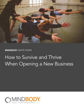 MINDBODY WHITE PAPER How To Survive And Thrive When .