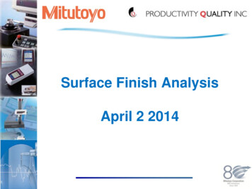 Surface Finish Analysis - GageSite