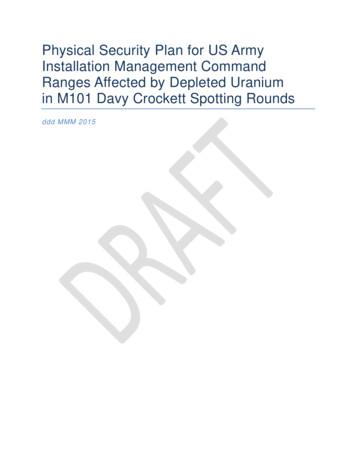 Physical Security Plan For US Army Installation Management .