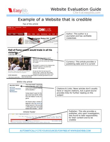 Example Of A Website That Is Credible - EasyBib