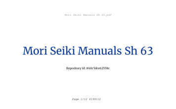 Mori Seiki Manuals Sh 63