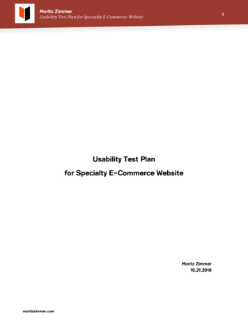 Usability Test Plan For Specialty E-Commerce Website