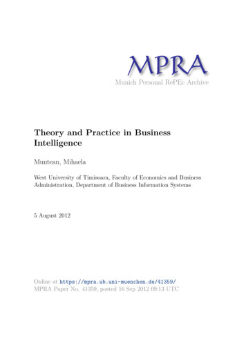 Theory And Practice In Business Intelligence