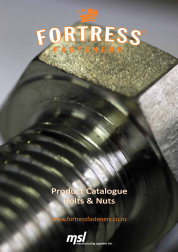 Product Catalogue Bolts & Nuts - Fortress.kiwi