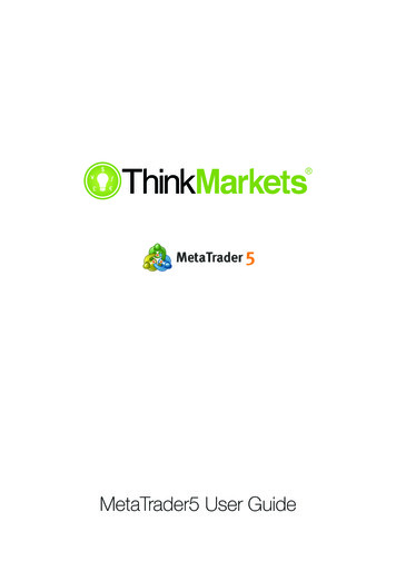 MetaTrader5 User Guide - ThinkMarkets