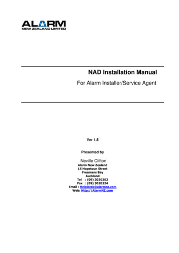 NAD Installation Manual - ALARMNZ