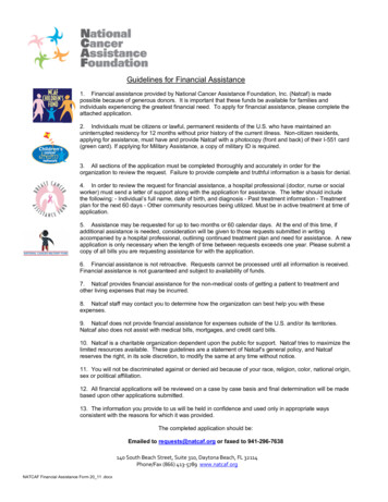 Guidelines For Financial Assistance