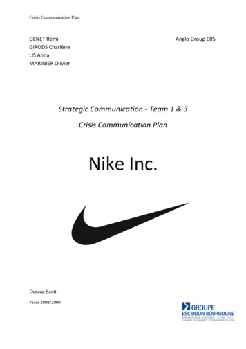 Strategic Communication ‐ Team 1 & 3 Crisis Communication Plan
