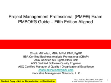 Project Management Professional (PMP ) Exam PMBOK Guide .