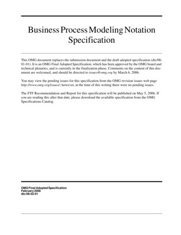 Business Process Modeling Notation Specification