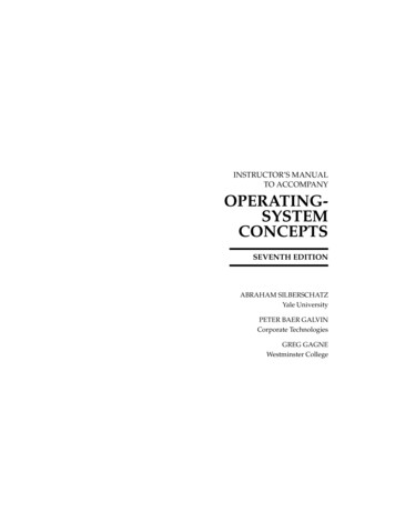 INSTRUCTOR’S MANUAL TO ACCOMPANY OPERATING- SYSTEM 