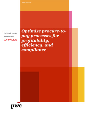 Optimize Procure-to- Pay Processes For - Oracle
