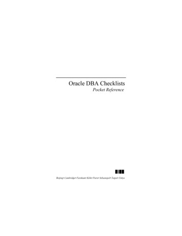 Oracle DBA Checklists - Doc.lagout 