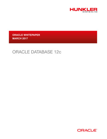 Oracle Database 12c Product Family - HUNKLER