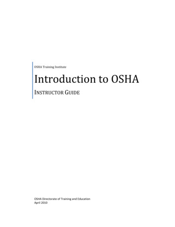 Introduction To OSHA - Orm
