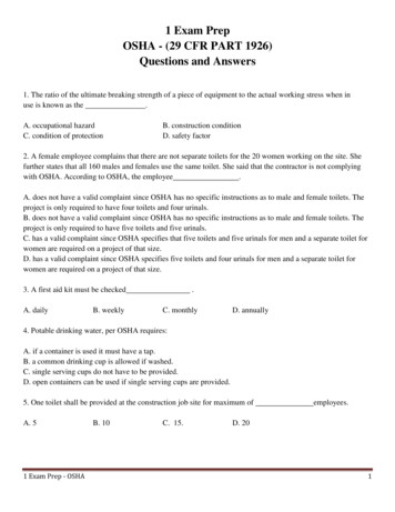 1 Exam Prep OSHA - (29 CFR PART 1926) Questions And Answers