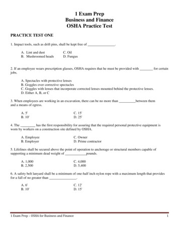1 Exam Prep Business And Finance OSHA Practice Test