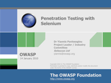 Penetration Testing With Selenium - OWASP Foundation