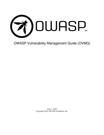 OWASP Vulnerability Management Guide (OVMG)