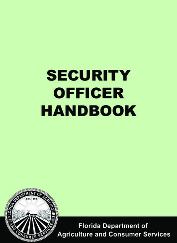 SECURITY OFFICER HANDBOOK - Florida Department Of .
