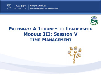 PATHWAY: A JOURNEY TO LEADERSHIP MODULE III: S V TIME M