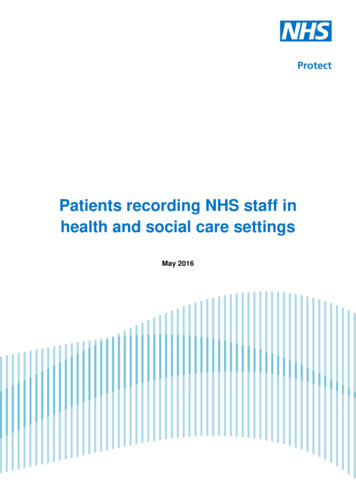 Patients Recording NHS Staff In Health And Social Care .