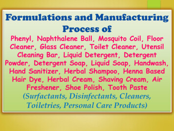 Formulations And Manufacturing Process Of