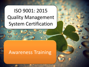 ISO 9001: 2015 Quality Management System Certification
