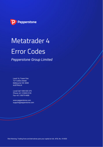 Metatrader 4 Error Codes - Pepperstone