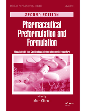 SECOND EDITION Pharmaceutical Preformulation And Formulation
