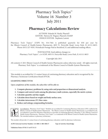 Pharmacy Calculations Review