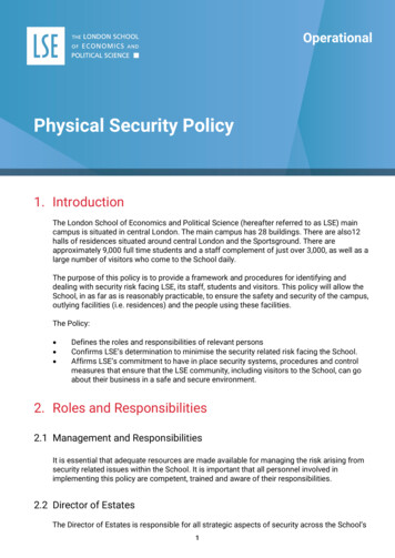 Physical Security Policy - London School Of Economics