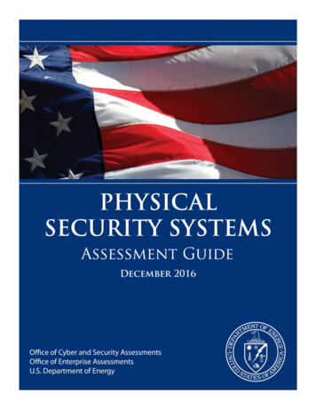 Physical Security Systems Assessment Guide, Dec 2016