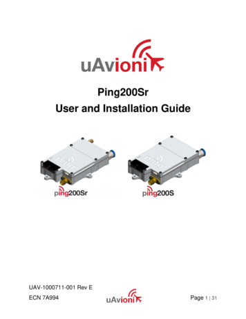 Ping200Sr User And Installation Guide - UAvionix