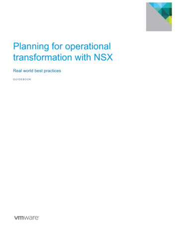 Planning For Operational Transformation With NSX - Dell
