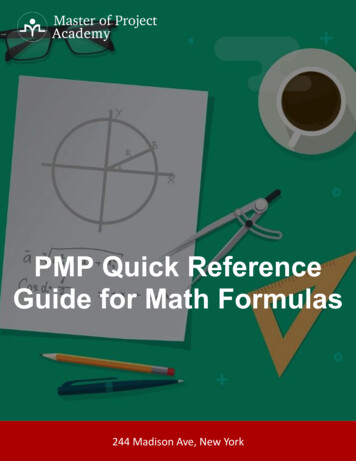 PMP Quick Reference Guide For Math Formulas