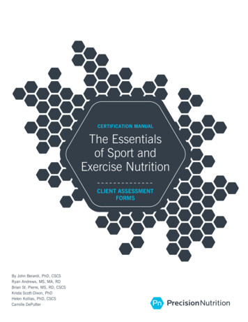CERTIFICATION MANUAL The Essentials . - Precision Nutrition