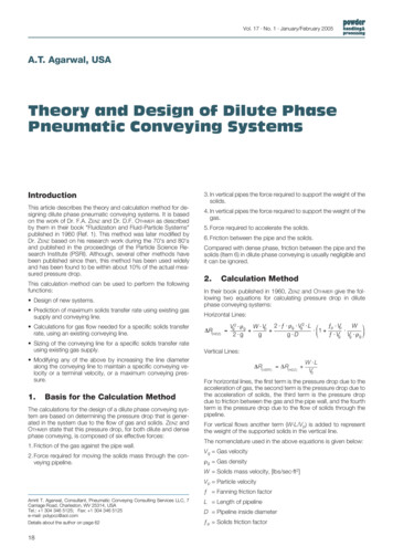 Theory And Design Of Dilute Phase Pneumatic Conveying Systems