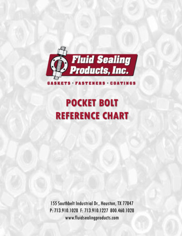 POCKET BOLT REFERENCE CHART - Fluid Sealing Products