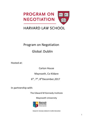 Program On Negotiation Global Dublin - Maynooth University
