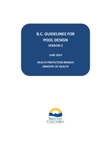 B.C. Guidelines For Pool Design - British Columbia