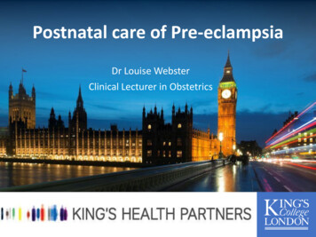 Postnatal Care Of Pre-eclampsia