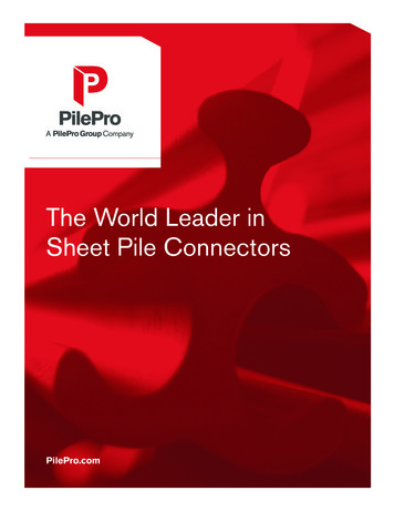 The World Leader In Sheet Pile Connectors