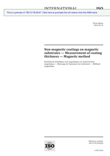 Non-magnetic Coatings On Magnetic Substrates — Measurement .
