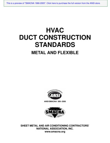 HVAC DUCT CONSTRUCTION STANDARDS